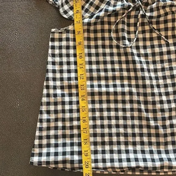 J.Crew Factory checkered Top cap sleeve size Small - Picture 6 of 7